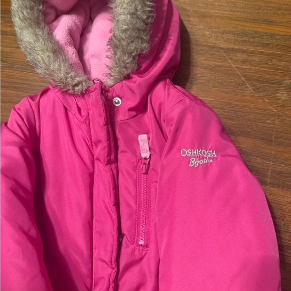 OSHKOSH B’gosh Pink Toddler GIRL’S Fleece Lined Jacket Coat Winter 24 MONTHS - Picture 4 of 10